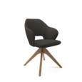Jude single seater lounge chair with pyramid oak legs - present grey