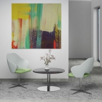 Jude single seater lounge chair with chrome 4 star base - elapse grey