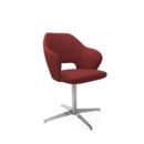 Jude single seater lounge chair with chrome 4 star base - extent red