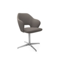 Jude single seater lounge chair with chrome 4 star base - forecast grey