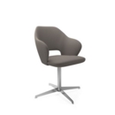 Jude single seater lounge chair with chrome 4 star base - forecast grey