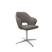 Jude single seater lounge chair with chrome 4 star base - forecast grey