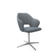 Jude single seater lounge chair with chrome 4 star base - late grey