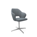 Jude single seater lounge chair with chrome 4 star base - late grey