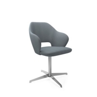 Jude single seater lounge chair with chrome 4 star base - late grey
