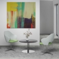 Jude single seater lounge chair with chrome 4 star base - lifetime yellow