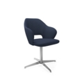 Jude single seater lounge chair with chrome 4 star base - range blue