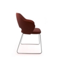 Jude single seater lounge chair with chrome sleigh frame - present grey