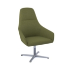 Juna fully upholstered high back lounge chair with 4 star aluminium swivel base with auto return - endurance green