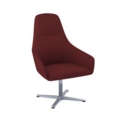 Juna fully upholstered high back lounge chair with 4 star aluminium swivel base with auto return - extent red