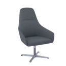 Juna fully upholstered high back lounge chair with 4 star aluminium swivel base with auto return - late grey