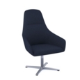 Juna fully upholstered high back lounge chair with 4 star aluminium swivel base with auto return - range blue