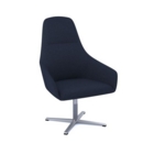 Juna fully upholstered high back lounge chair with 4 star aluminium swivel base with auto return - range blue