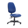 Jota extra high back operator chair with no arms - Ocean Blue vinyl