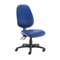 Jota extra high back operator chair with no arms - Ocean Blue vinyl