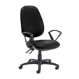 Jota extra high back operator chair with fixed arms - Nero Black vinyl