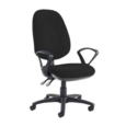 Jota extra high back operator chair with fixed arms - Havana Black