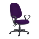 Jota extra high back operator chair with fixed arms - Tarot Purple