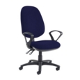 Jota extra high back operator chair with fixed arms - Ocean Blue