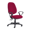 Jota extra high back operator chair with fixed arms - Diablo Pink