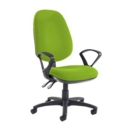 Jota extra high back operator chair with fixed arms - Madura Green