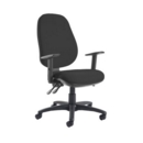 Jota extra high back operator chair with adjustable arms - Havana Black