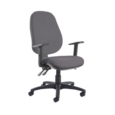 Jota extra high back operator chair with adjustable arms - Blizzard Grey