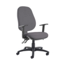 Jota extra high back operator chair with adjustable arms - Blizzard Grey