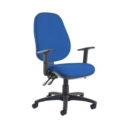 Jota extra high back operator chair with adjustable arms - Scuba Blue