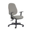 Jota extra high back operator chair with adjustable arms - Slip Grey