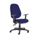 Jota extra high back operator chair with adjustable arms - Ocean Blue