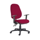 Jota extra high back operator chair with adjustable arms - Diablo Pink