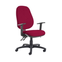 Jota extra high back operator chair with adjustable arms - Diablo Pink