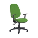 Jota extra high back operator chair with adjustable arms - Lombok Green