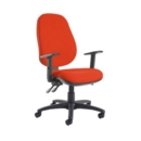 Jota extra high back operator chair with adjustable arms - Tortuga Orange