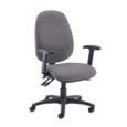 Jota extra high back operator chair with folding arms - Blizzard Grey