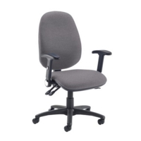 Jota extra high back operator chair with folding arms - Blizzard Grey