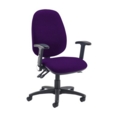 Jota extra high back operator chair with folding arms - Tarot Purple