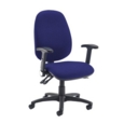 Jota extra high back operator chair with folding arms - Ocean Blue