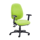 Jota extra high back operator chair with folding arms - Madura Green