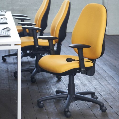 Jota extra high back operator chair with folding arms - Lombok Green