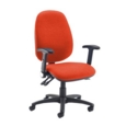 Jota extra high back operator chair with folding arms - Tortuga Orange
