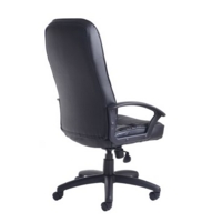 King high back managers chair - black leather faced