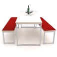 Otto benching solution low bench 1050mm wide - silver frame and white top
