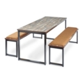 Otto benching solution low bench 1050mm wide - silver frame and white top