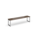 Otto benching solution low bench 1650mm wide - silver frame and barcelona walnut top