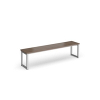 Otto benching solution low bench 1650mm wide - silver frame and barcelona walnut top