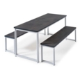 Otto benching solution low bench 1650mm wide - silver frame and kendal oak top