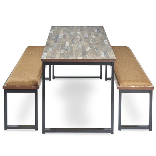 Otto benching solution low bench 1650mm wide - silver frame and kendal oak top