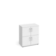 Wooden storage lockers 4 door - white with white doors